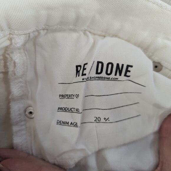 Rtr sz 28 (6) RE/DONE 70s Straight Leg Jeans white summer denim pants bottom - Picture 8 of 10